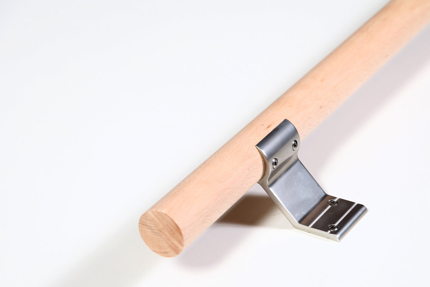 Handlaufset aus Holz mit Alu-Konsolen, Ø 40 mm