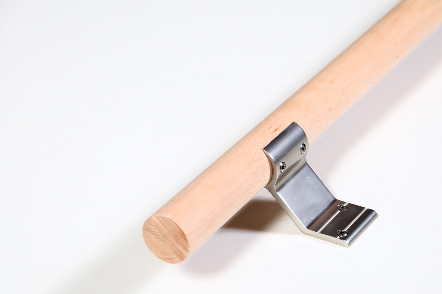 Jeu de mains courantes en bois avec supports en aluminium, Ø 40 mm