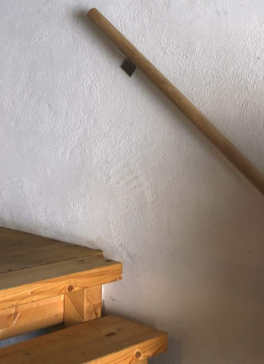 Jeu de mains courantes en bois avec supports en aluminium, Ø 40 mm