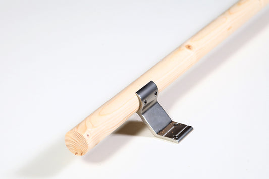 Jeu de mains courantes en bois avec supports en aluminium, Ø 40 mm