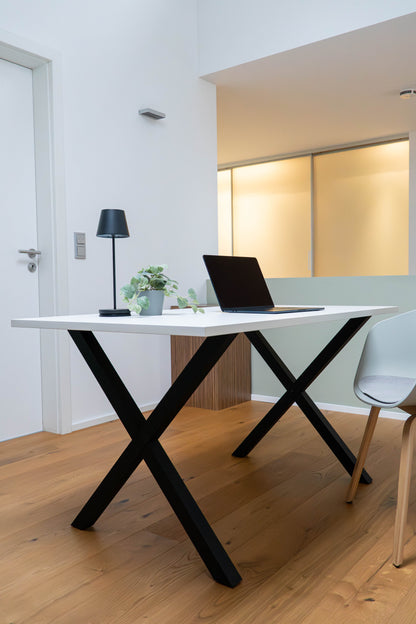 Ensemble de piètements de table en forme de X, 2 pièces démontées