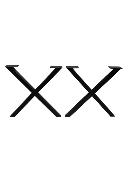 Ensemble de piètements de table en forme de X, 2 pièces démontées